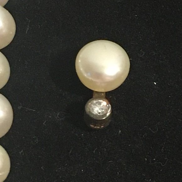 Creamy White Pearl Set Necklace Earrings Sterling - Picture 3 of 4